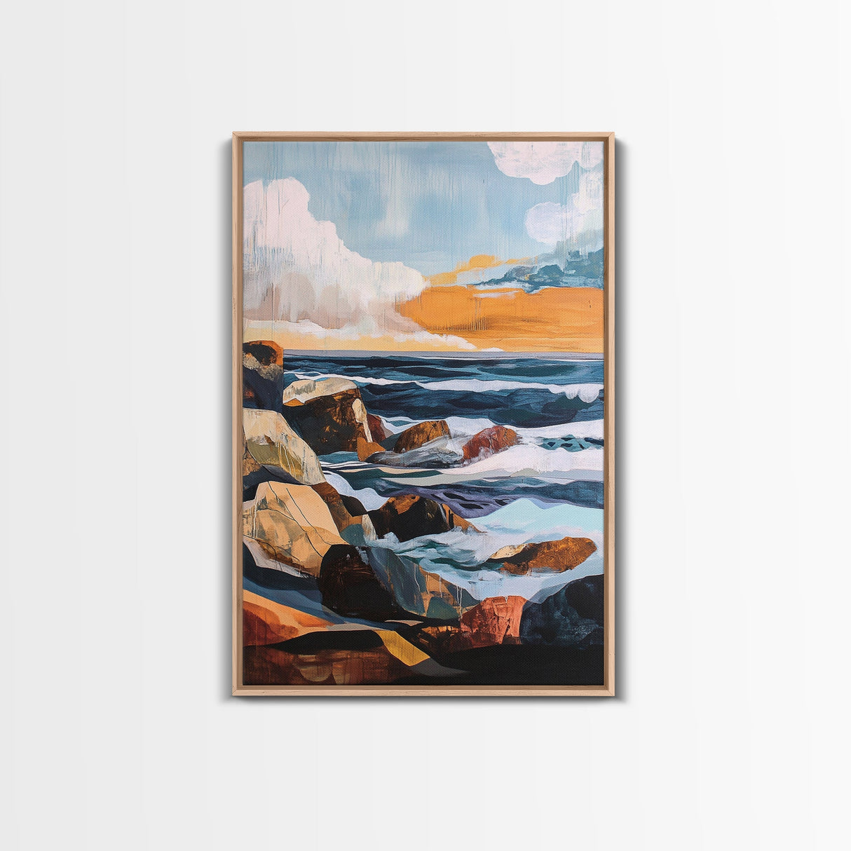 Stormy Coast, Moody Seascape, Canvas Print, Nautical Wall Art, Coastal Decor, Rustic Art, Ocean Painting, Gift Idea, Bedroom Art