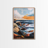 Stormy Coast, Moody Seascape, Canvas Print, Nautical Wall Art, Coastal Decor, Rustic Art, Ocean Painting, Gift Idea, Bedroom Art