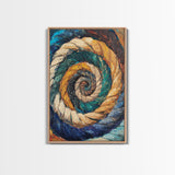 Nautical Spiral, Abstract Ocean Art, Canvas Print, Coastal Wall Art, Moody Art, Geometric Painting, Living Room Art, Gift Idea