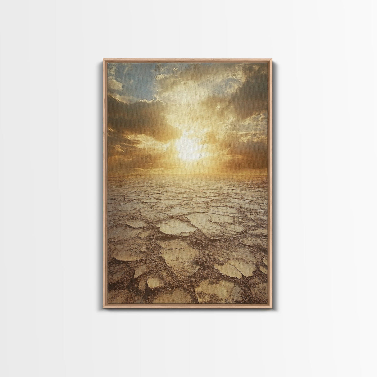 Golden Desert Sunrise Canvas Print, Southwest Wall Art, Nature Photography, Minimalist Landscape Art, Earthy Home Decor, Living Room Art
