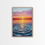 Ocean Ripple Canvas Print | Beach Sunset Painting | Seascape Wall Art | Coastal Decor | Living Room Wall Art | Vibrant Colors