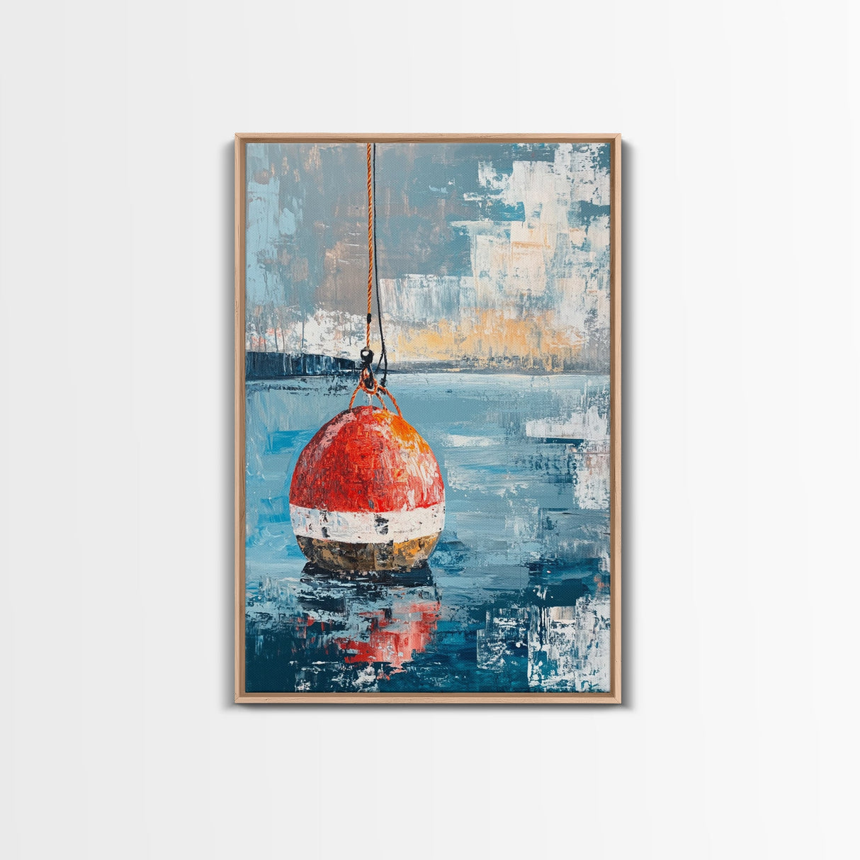 Fishing Buoy, Nautical Wall Art, Rustic Decor, Coastal Art, Ocean Art, Living Room Art, Canvas Print, Gift Idea