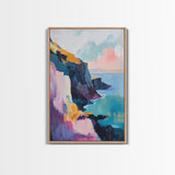 Ireland painting, coastal decor, framed canvas print, landscape painting, nautical painting, blue and green wall art, gift idea