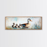 Mother Duck and Ducklings, Whimsical Farmhouse Animal Wall Art, Cute Baby Ducks Painting, Cozy Country Decor, Nursery Artwork