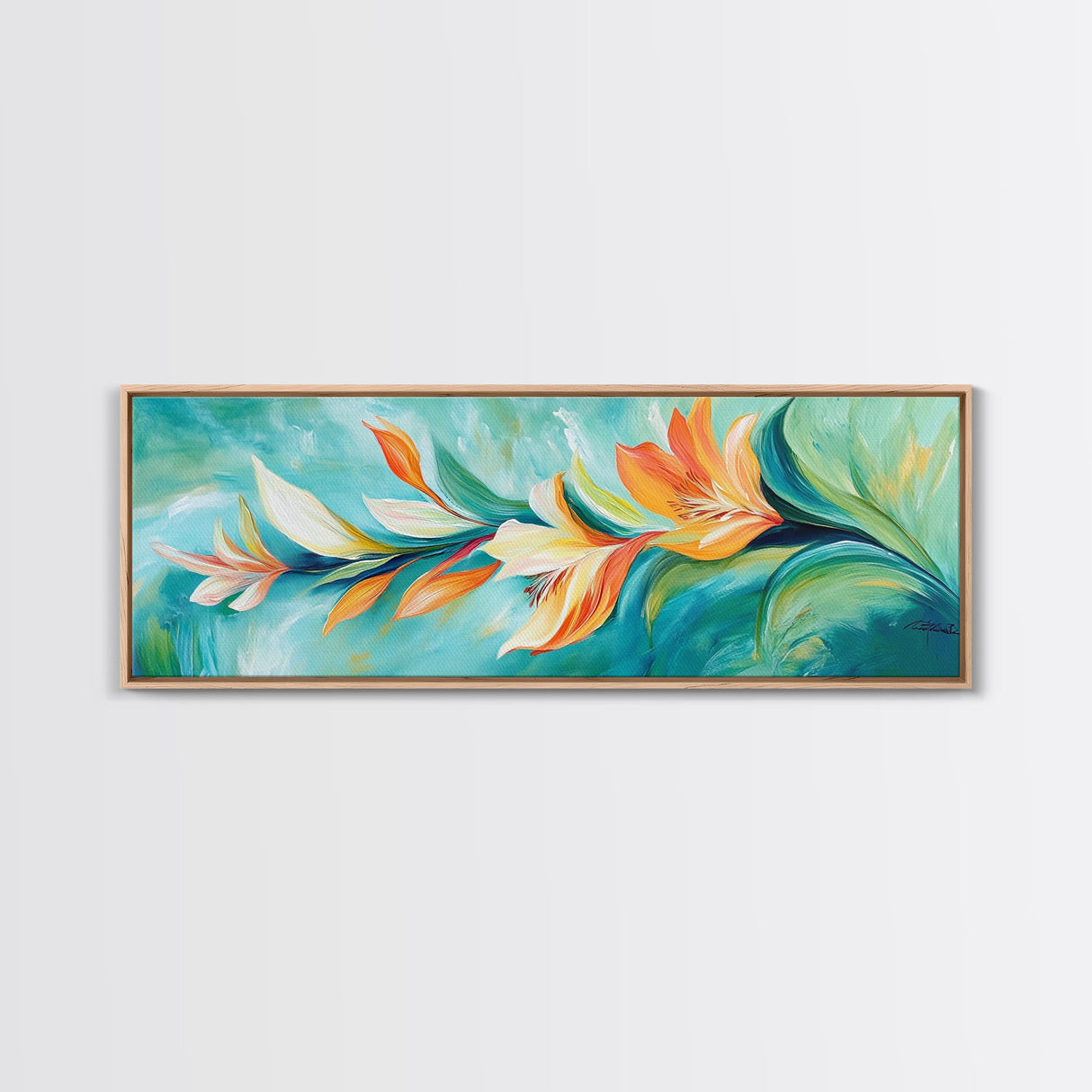 Tropical Floral Art, Vibrant Botanical Painting, Boho Nature Wall Decor, Bright Summer Home Decor, Bedroom or Living Room Art