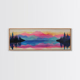 Vibrant Sunset Mountains Canvas Print - Abstract Landscape Wall Art, Colorful Nature Painting, Bold Statement Home Decor