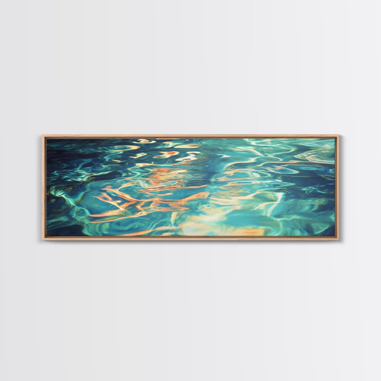 Reflective Water Painting Tranquil Blue Abstract Wall Art Fluid Ocean Surface Artwork Minimalist Modern Decor Bedroom