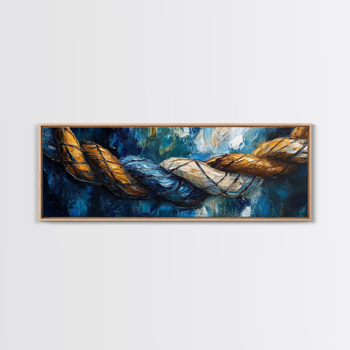 Nautical Rope Texture Canvas Print Abstract Coastal Wall Art, Ocean Inspired Painting, Rustic Nautical Decor, Beach House Wall Art