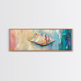 Textured Seashell Framed Canvas Print Beach House Decor, Coastal Wall Art, Pastel Ocean Painting, Nautical Theme, Home Decor