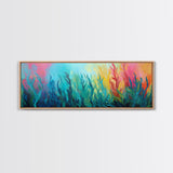 Abstract Seaweed Canvas Print Vibrant Coastal Wall Art, Ocean Inspired Decor, Modern Underwater Painting, Boho Home Accent