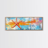 Starfish, Beach Themed Wall Art, Ocean Life Painting, Coastal Decor, Framed Canvas Print, Nautical Style, Living Room Artwork