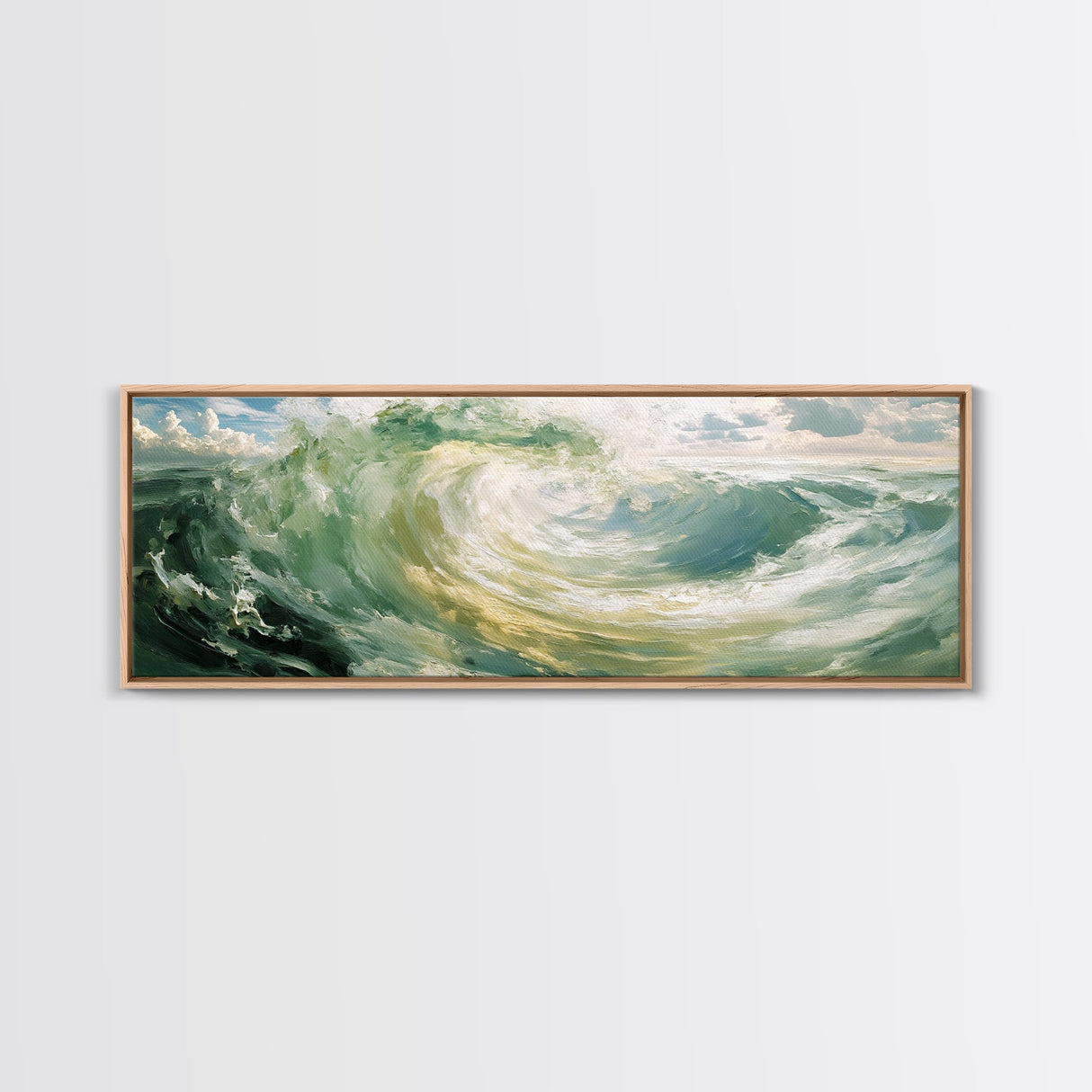 Ocean, Wave, Green, Storm, Canvas Print, Coastal Art, Nautical Wall Art, Living Room Decor, Dynamic Abstract Seascape Painting