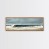 Stormy, Waves, Ocean, Moody, Canvas Print, Coastal Art, Nautical Wall Decor, Living Room Artwork, Dark Beach Painting