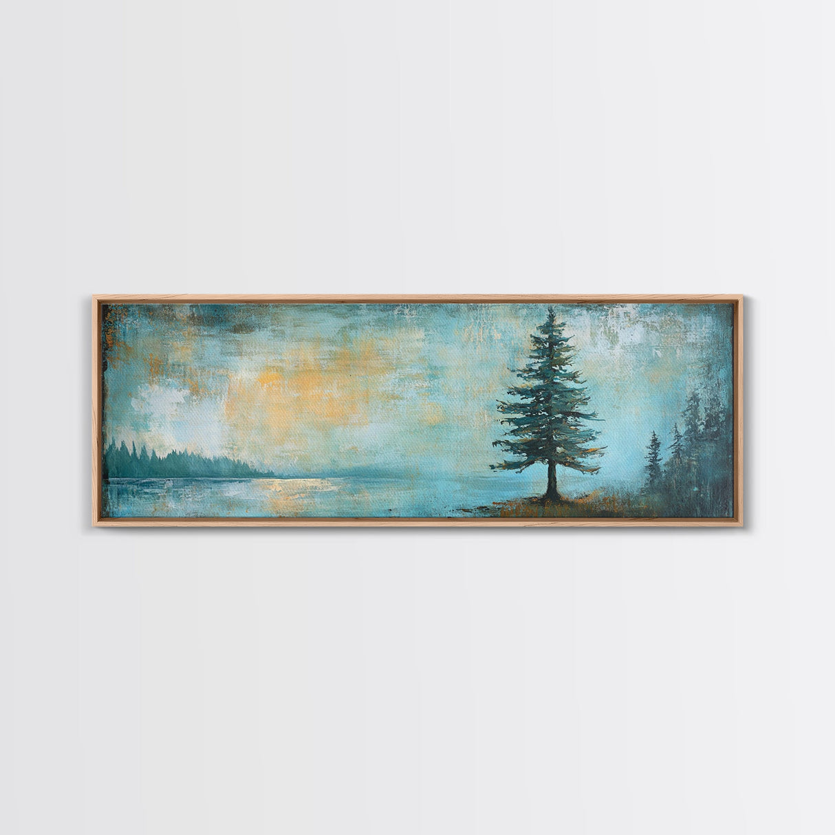 Solitary Tree, Abstract Nature, Textured Painting, Framed Canvas Print, Rustic Wall Art, Cozy Cabin Decor, Office Wall Decor