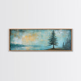 Solitary Tree, Abstract Nature, Textured Painting, Framed Canvas Print, Rustic Wall Art, Cozy Cabin Decor, Office Wall Decor