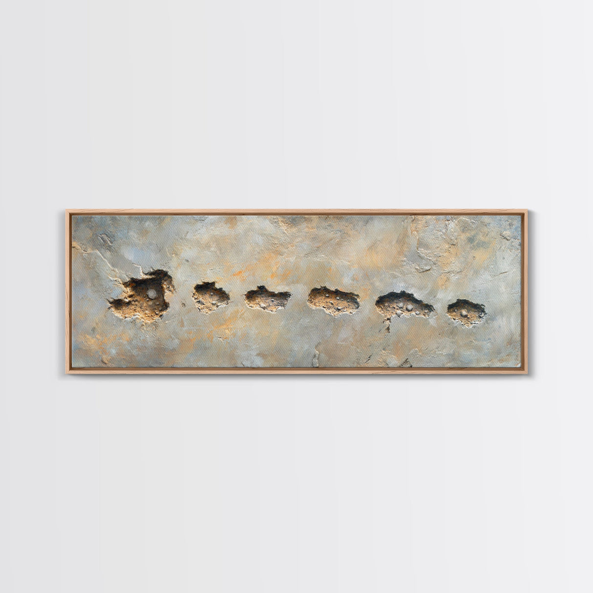 Rustic Fossil Texture Framed Canvas Print Earthy Neutral Wall Art, Modern Abstract Rock Art, Unique Office or Living Room Decor