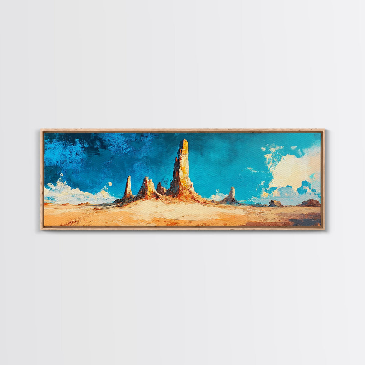 Vibrant Desert Rock Formations Wall Art, Southwest Canyon Painting, Abstract Artwork, Warm Earthy Colors, Living Room Deco