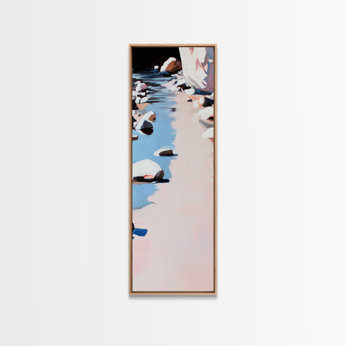 River Rocks, Tranquil Water, Nature Scene, Canvas Print, Zen Wall Art, Neutral Home Decor, Modern Minimalist, Office Wall Aesthetic