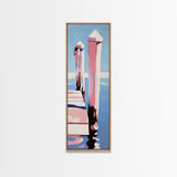Dockside View, Ocean Reflection, Coastal Escape, Framed Canvas Print, Nautical Wall Art, Beach House Decor, Relaxing Home Aesthetic