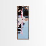 Serene Woman Reflection, Modern Canvas Print, Minimalist Wall Art, Feminine Decor, Living Room Art, Soft Pink Artwork, Boho Aesthetic