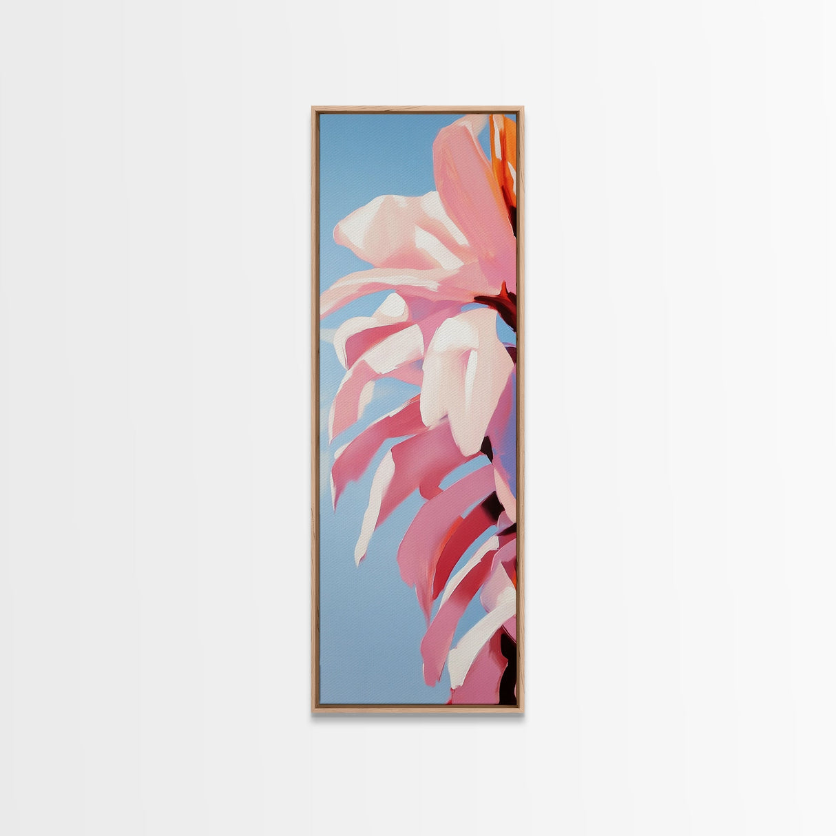 Floral, Pink Petals, Botanical, Nature Wall Art, Bedroom Wall Decor, Feminine Aesthetic, Modern Flower Painting, Canvas Print