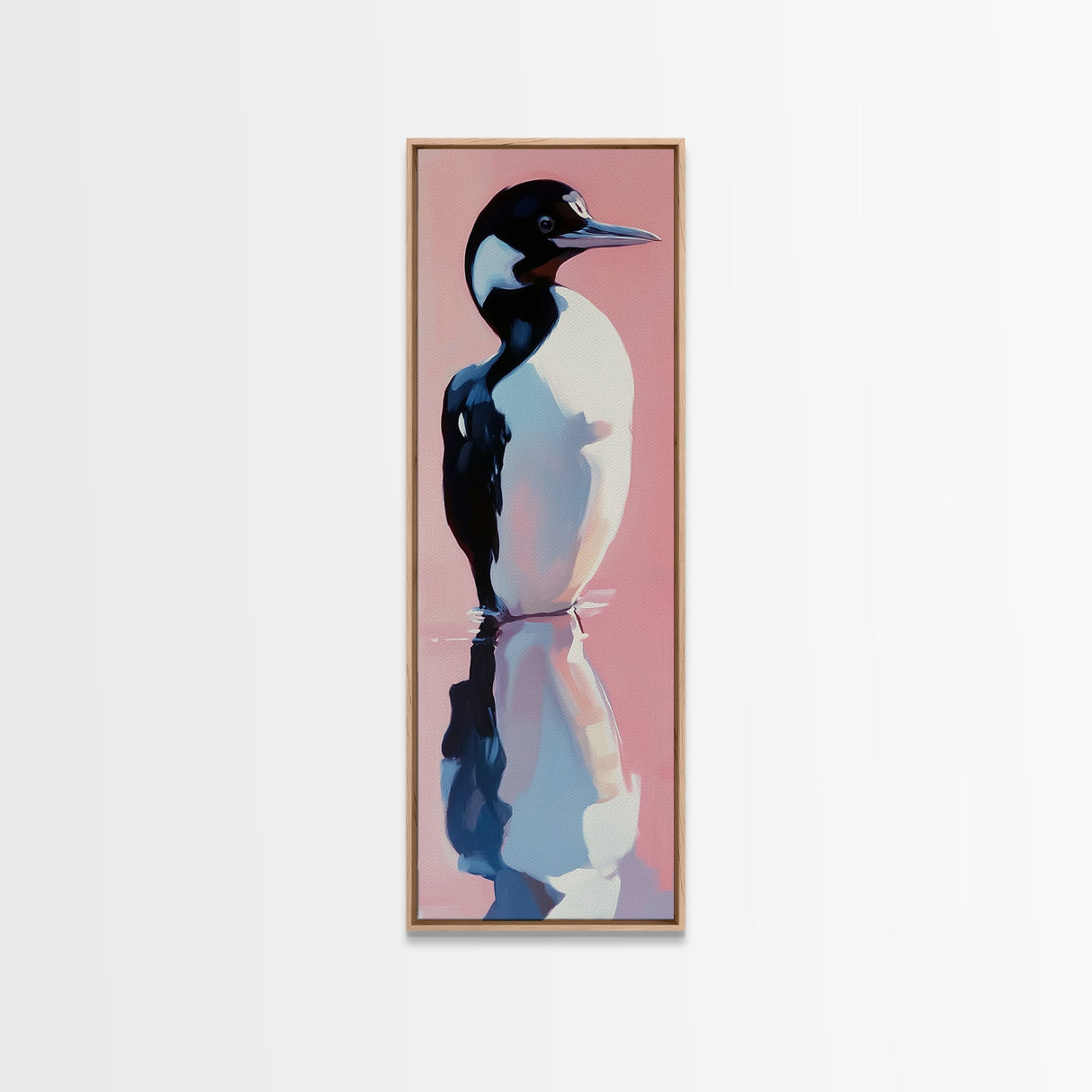 Loon, Reflections, Wildlife, Bird Art, Lake House Decor, Tranquil Wall Art, Waterfowl Painting, Framed Canvas Print