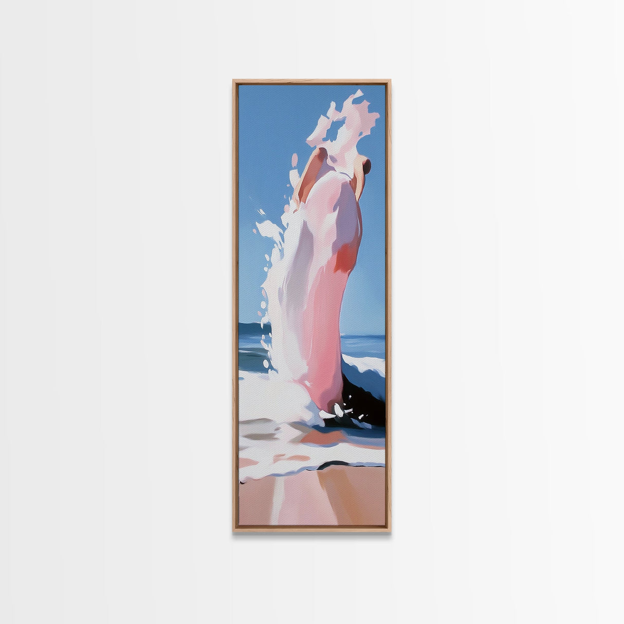 Ocean Wave, Abstract Water Art, Beach Aesthetic, Coastal Home Decor, Modern Minimalist Wall Art, Relaxing Seascape, Framed Canvas Print