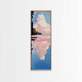 Pink Sky, Sunset Landscape, Coastal Art, Modern Wall Art, Minimalist Decor, Boho Aesthetic, Bedroom Art, Framed Canvas Print, Gift Idea
