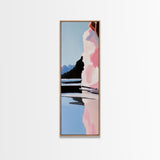 Scenic Lakeside, Moody Landscape, Framed Canvas Print, Nature Art, Soft Earthy Colors, Living Room Wall Art, Modern Minimalist