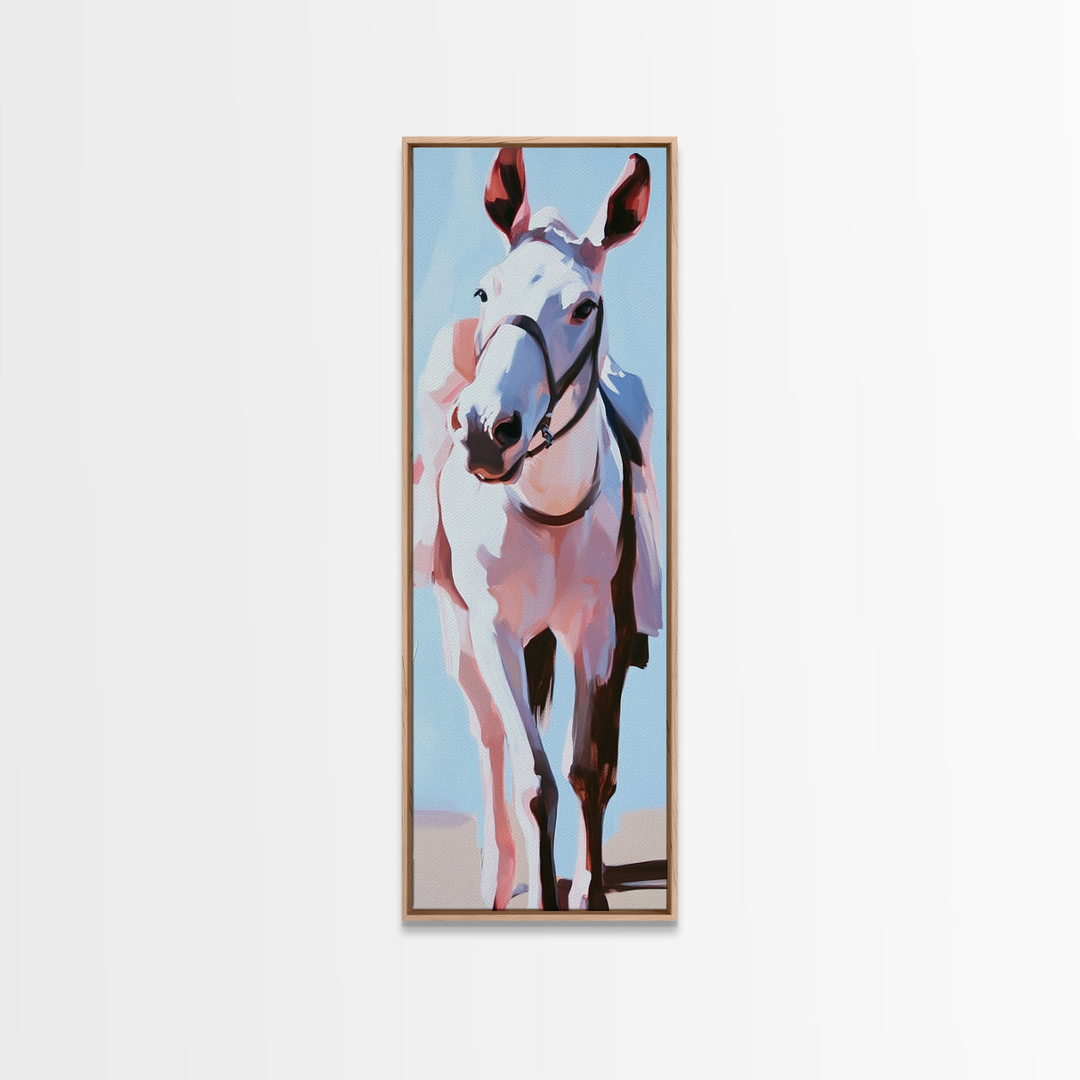White Horse, Equestrian Art, Modern Farmhouse, Framed Canvas Print, Rustic Wall Art, Boho Western Style, Living Room Wall Art