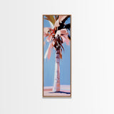 Palm Tree, Coastal Breeze, Tropical Aesthetic, Framed Canvas Print, Beach House Decor, Minimalist Painting, Living Room Art, Gift