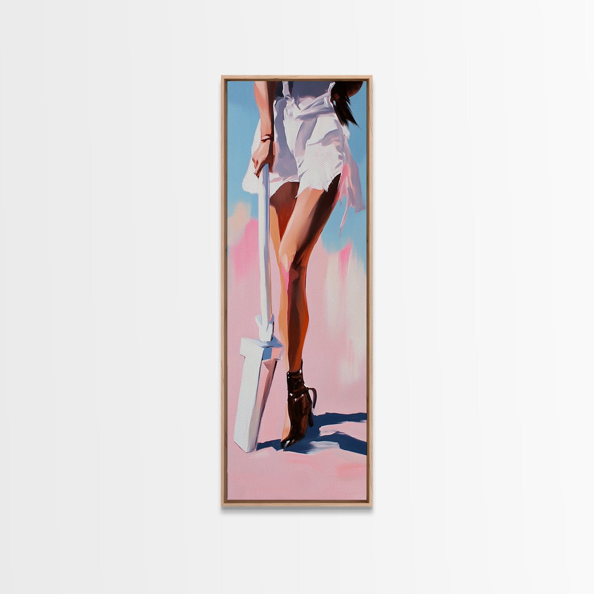 Beach Legs, Summer Vibes, Fashion Wall Art, Modern Minimalist Decor, Coastal Aesthetic, Chic Home Style, Framed Canvas Print