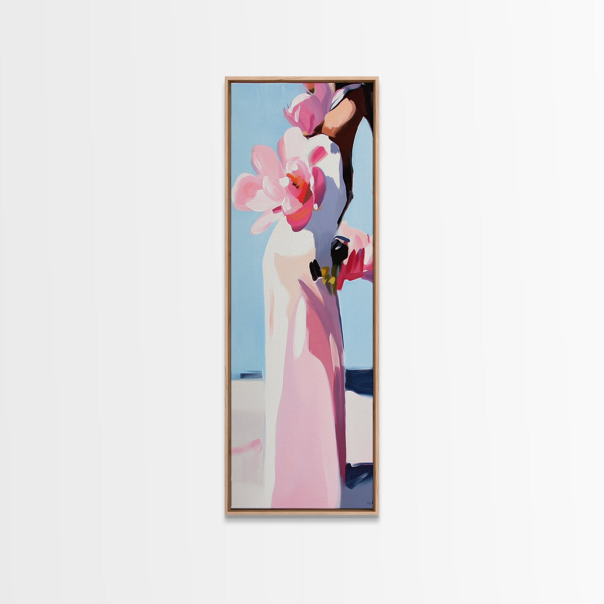 Floral Vase, Pink Magnolia, Modern Impressionist, Canvas Print, Botanical Wall Art, Elegant Decor, Bedroom Art, Feminine Aesthetic