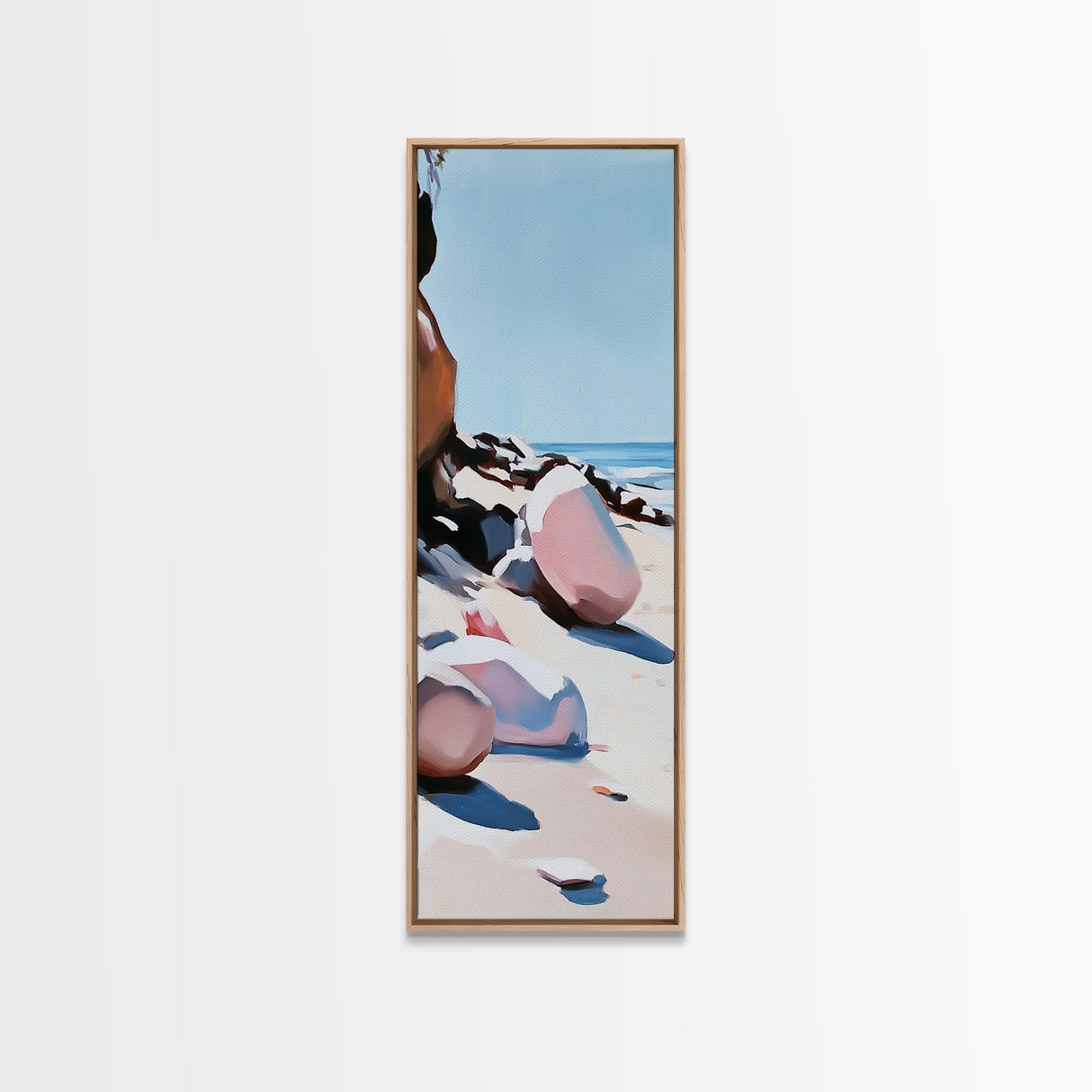 Sunset Glow, Blush Toned Art, Tranquil Nature Painting, Abstract Landscape, Peaceful Wall Art, Warm Aesthetic, Living Room Canvas Print