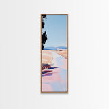 Country Road, Pastel Landscape Art, Rustic Farmhouse Wall Decor, Minimalist Painting, Serene Nature Scene, Living Room Framed Canvas Print