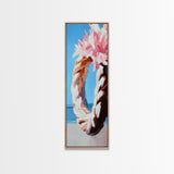 Floral Wreath, Boho Chic Art, Soft Pastel Flowers, Feminine Wall Decor, Spring Inspired Painting, Bedroom Framed Canvas Print