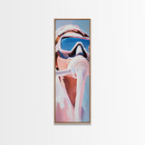 Gas Mask, Diver, Surrealist Art, Sci-Fi, Blue, White, Modern, Futuristic, Office, Living Room, Framed Canvas Print, Bedroom Art