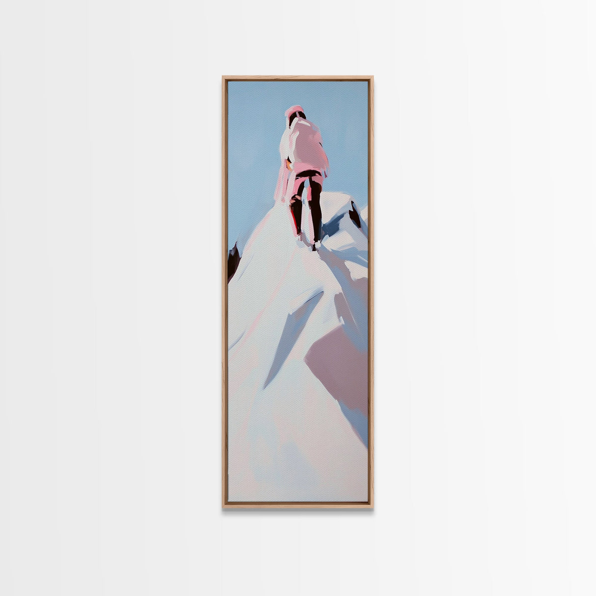 Mountain Climber, Winter Summit, Adventure Art, Framed Canvas Print, Minimalist Decor, Modern Office Art, Inspiring Wall Art, Gift Idea