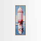 Nautical Buoy, Coastal Wall Art, Minimalist Nautical Art, Beach House Decor, Ocean Art, Living Room Painting, Framed Canvas Print