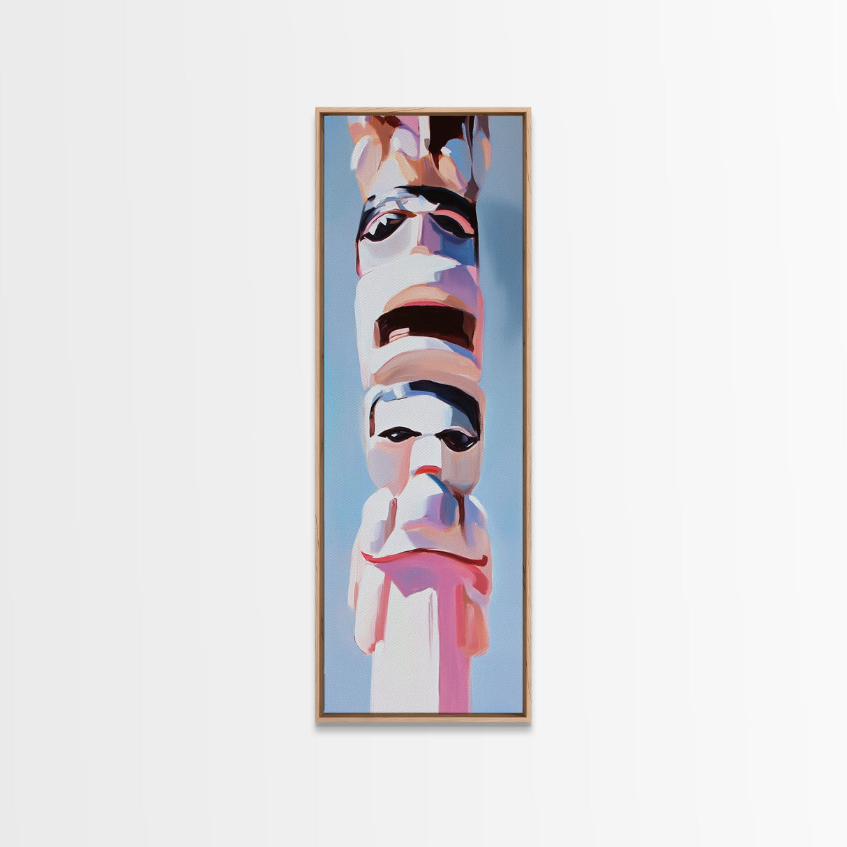 Tribal Totem Pole, Indigenous Art, Abstract Native American Decor, Boho Wall Art, Cultural Artwork, Modern Living Room, Canvas Print
