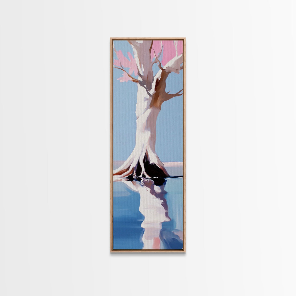 Tree Reflection, Serene Landscape, Minimalist Wall Art, Canvas Print, Calming Nature, Home Decor, Boho Aesthetic, Tranquil Painting