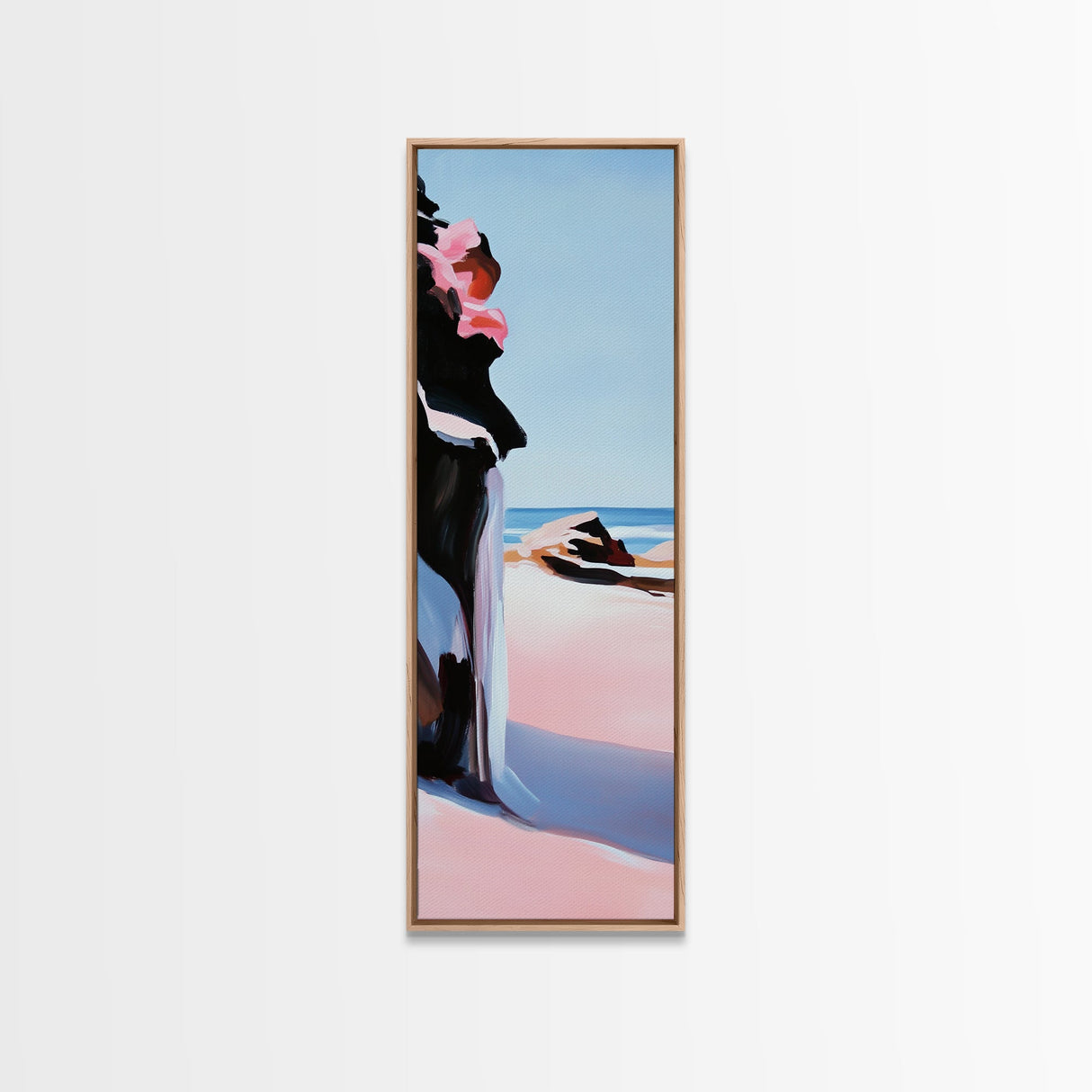 Coastal Cliffs, Pink Waves, Ocean Sunset, Canvas Print, Seascape Wall Art, Beach House Decor, Minimalist Coastal Art, Bedroom Wall Art