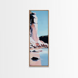 Cliffside Beauty, Ocean Landscape, Coastal Home Decor, Beach Wall Art, Modern Seascape, Framed Canvas Print, Minimalist Style
