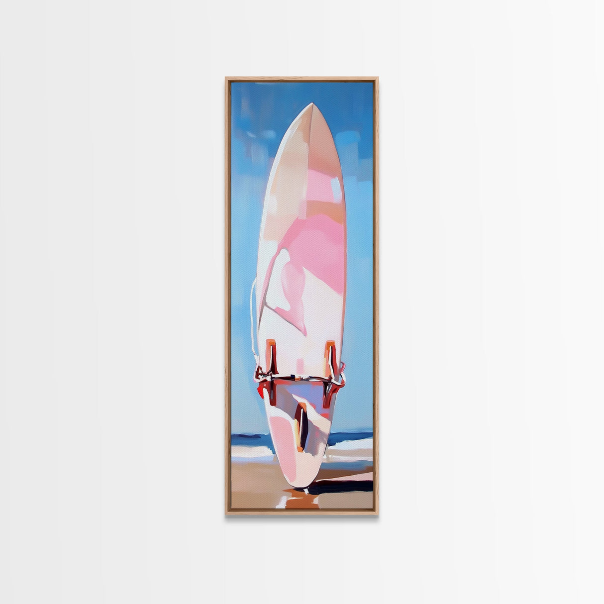 Surfboard Art, Beach Wall Decor, Coastal Living Print, Modern Summer Art, Minimalist Style, Framed Canvas Print, Ocean Lover Gift