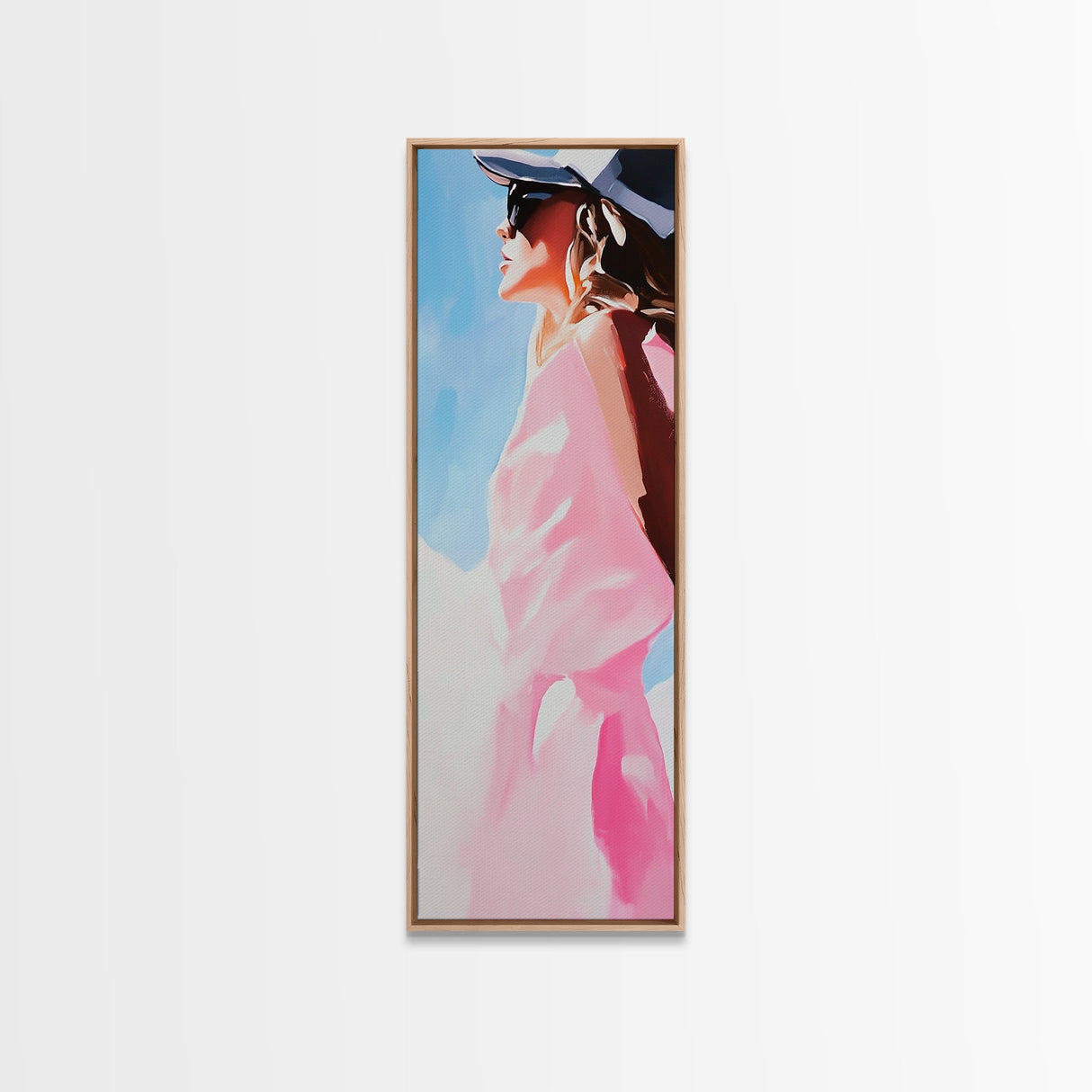 Sunlit Beauty, Feminine Portrait Art, Modern Minimalist, Fashion Wall Decor, Stylish Home Print, Canvas Print, Boho Aesthetic