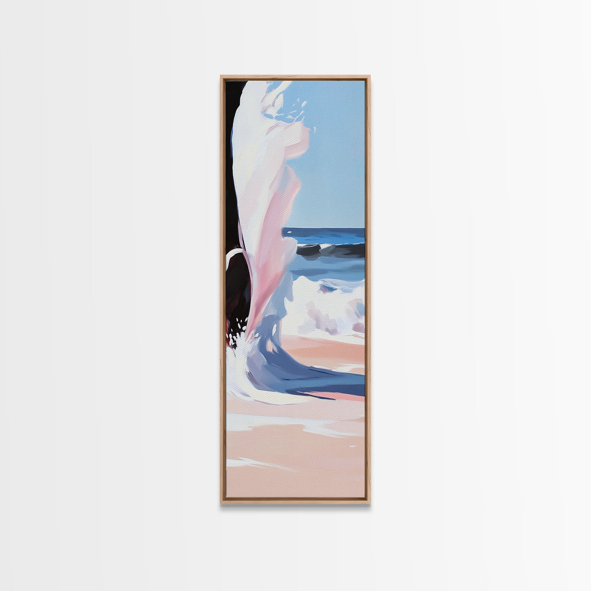 Coastal Wave, Pink Sunset, Canvas Print, Modern Beach Art, Abstract Ocean Wall Decor, Nautical Home Aesthetic, Living Room Art