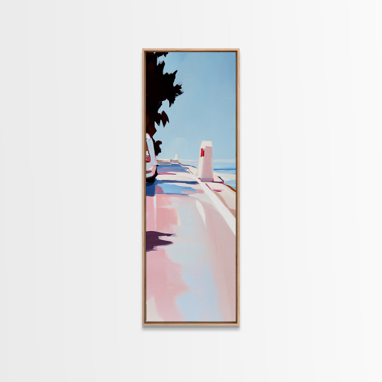 Seaside Walkway, Nautical Wall Art, Coastal Landscape, Canvas Print, Beach House Decor, Ocean Painting, Minimalist Art, Bedroom Wall Art