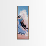 Ocean Wave Art, Coastal Surf Print, Pastel Beach Decor, Framed Canvas Print, Nautical Wall Art, Seascape Painting, Bathroom Wall Decor