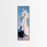 Surreal Wave Art, Blue Ocean Decor, Nature Aesthetic, Framed Canvas Print, Modern Coastal Print, Seaside Room Decor, Nautical Wall Art