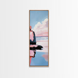 Sunset Beach Reflection, Dreamy Ocean Scene, Coastal Wall Art, Framed Canvas Print, Tranquil Landscape, Minimalist Home Decor